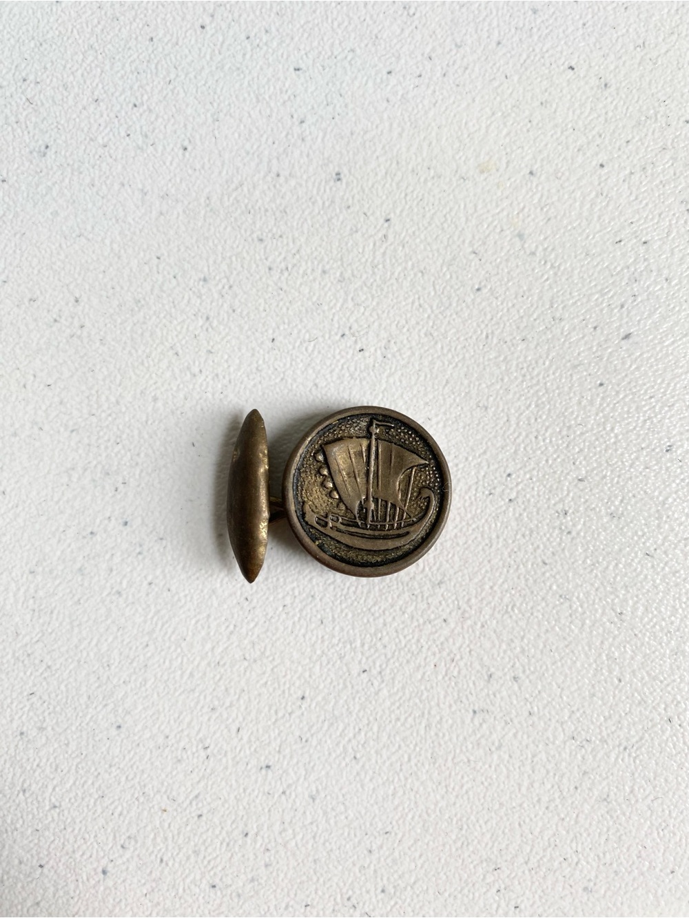 Vintage Brass Ship Cufflink